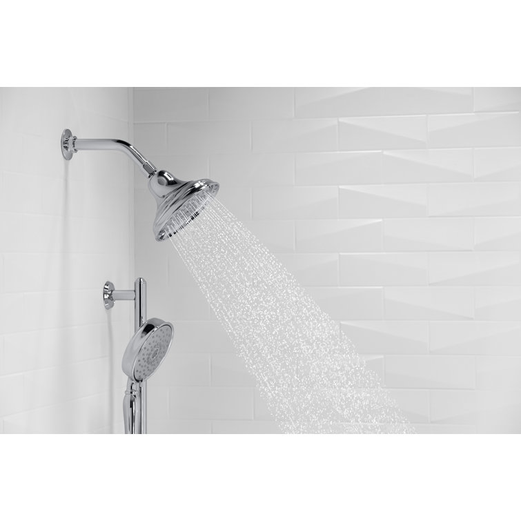 Polished Chrome Multifunction Wall Mounted Showerhead