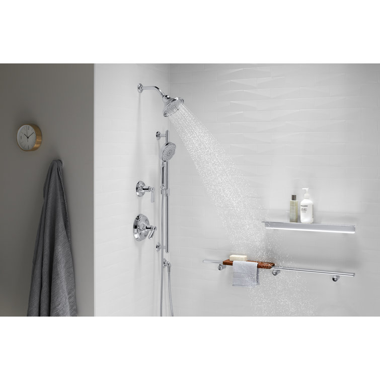 Polished Chrome Multifunction Wall Mounted Showerhead