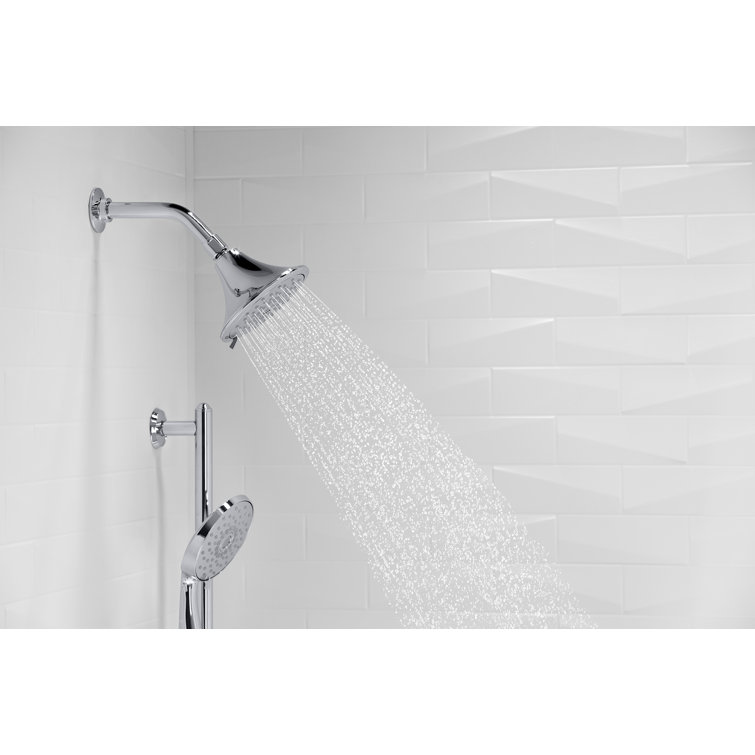 Polished Chrome Multifunction Wall Mounted Showerhead with Pulse