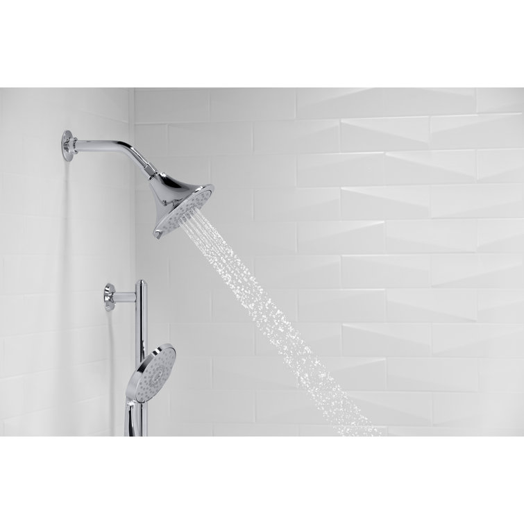 Polished Chrome Multifunction Wall Mounted Showerhead with Pulse