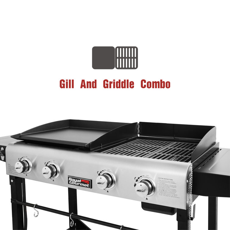 Royal Gourmet 66" Stainless Steel Propane Gas Grill with Side Burner