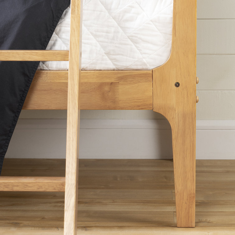 Charcoal Gray and Exotic Wood Twin Bunk Bed Frame