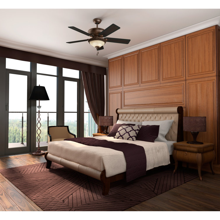 52'' Cocoa Bronze 5-Blade Ceiling Fan with Light Kit