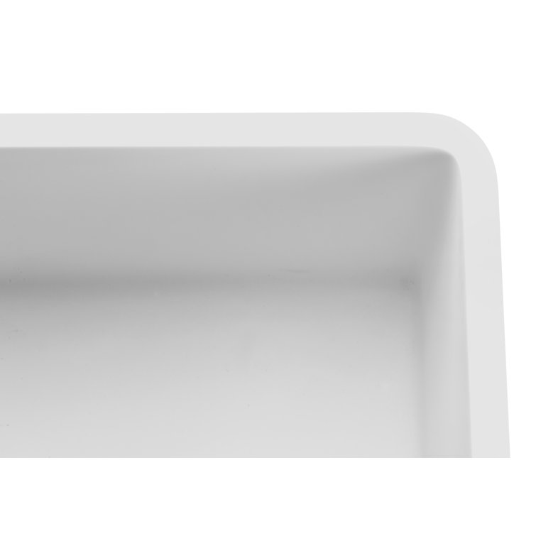 Roine 30'' White Stone Farmhouse Apron Front Single Bowl Kitchen Sink