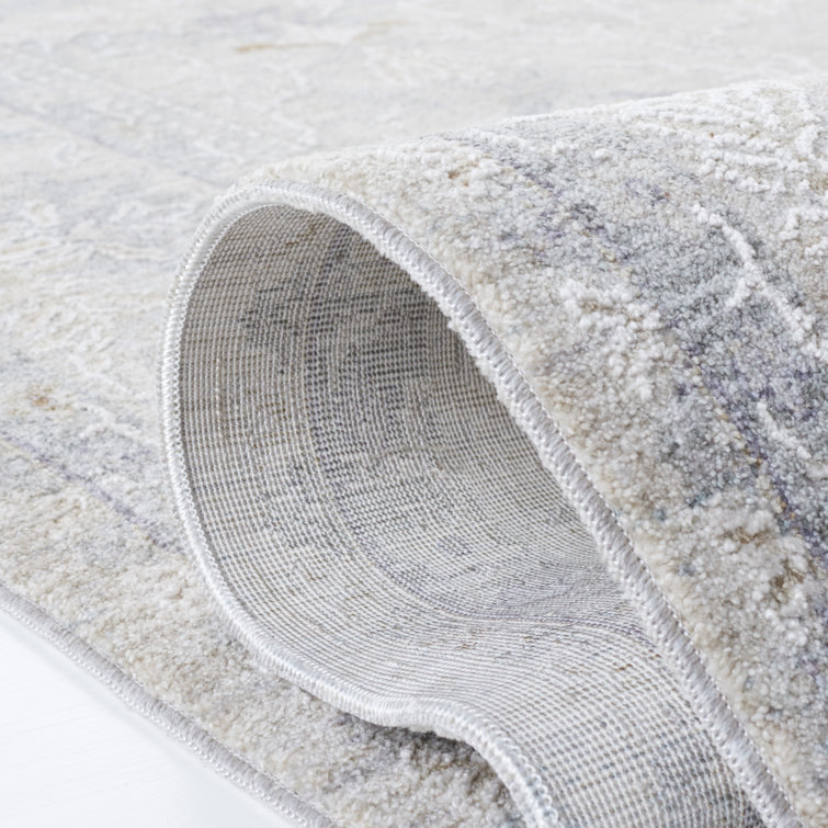 Eliza Hand-Knotted Light Grey Round Oriental Area Rug