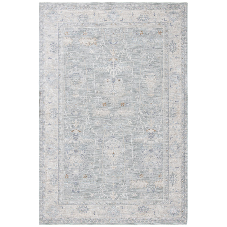Gray Hand-knotted Oriental Wool Area Rug