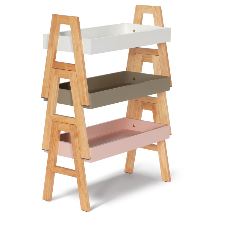 Olive Green Wood Stackable Etagere Bookcase