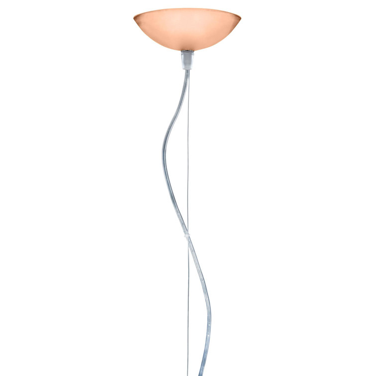 Matte White LED Sphere Pendant Light with Transparent Finish
