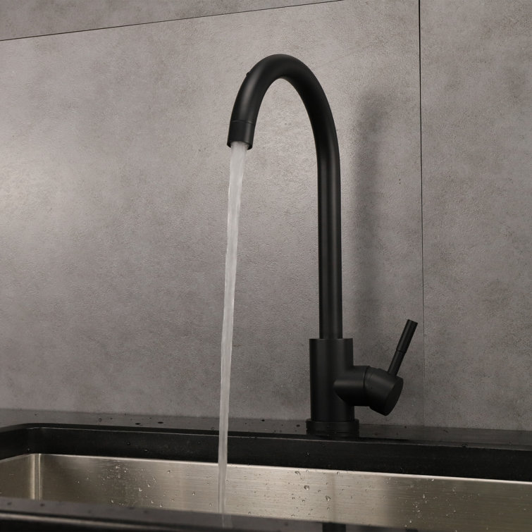 Black Stainless Steel Single Lever Kitchen Faucet
