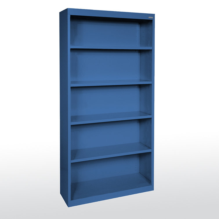 Putty Adjustable Steel 72" Bookcase with Reversible Shelves