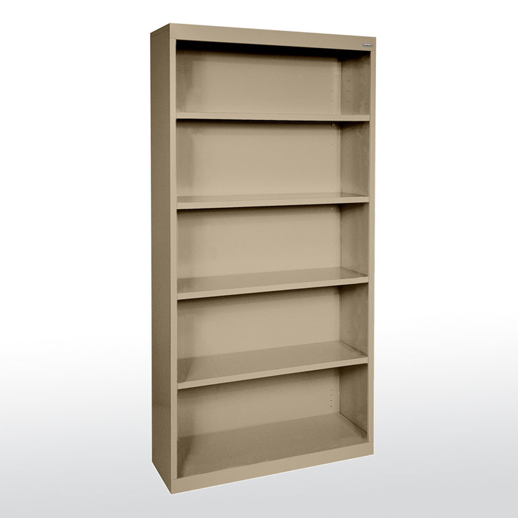 Putty Adjustable Steel 72" Bookcase with Reversible Shelves