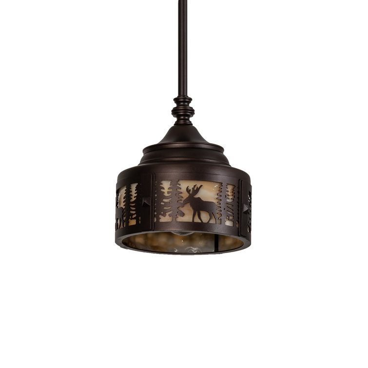 Mini Bronze Glass Globe Indoor/Outdoor Pendant Light