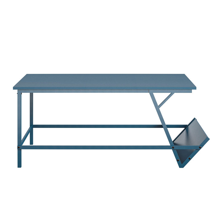 Bright Blue Mid-Century Modern Laminated Particleboard Coffee Table