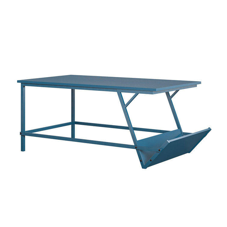 Bright Blue Mid-Century Modern Laminated Particleboard Coffee Table