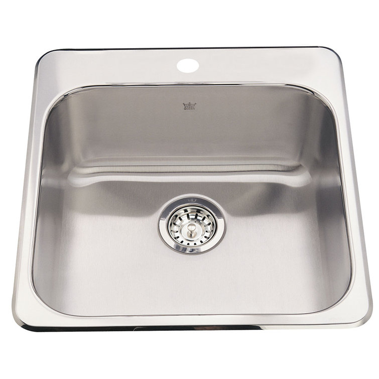 20.5'' Satin Finish Drop-In Single Bowl Stainless Steel Kitchen Sink