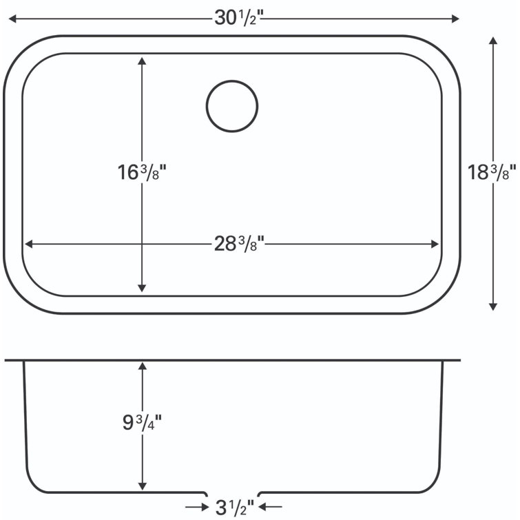 Stainless Steel Single Bowl Drop-In Kitchen Sink Kit