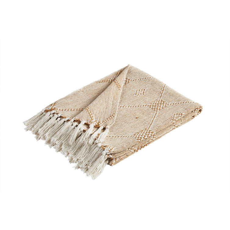 Cinnamon Cotton Reversible Throw Blanket, 50" x 60", 2-Pack
