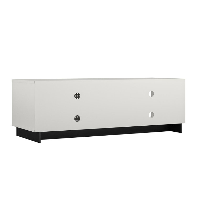 Contemporary White Gamer TV Stand with LED & Wire Management