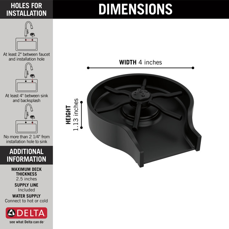Matte Black Stainless Steel Glass Rinser with Pull-out Spray