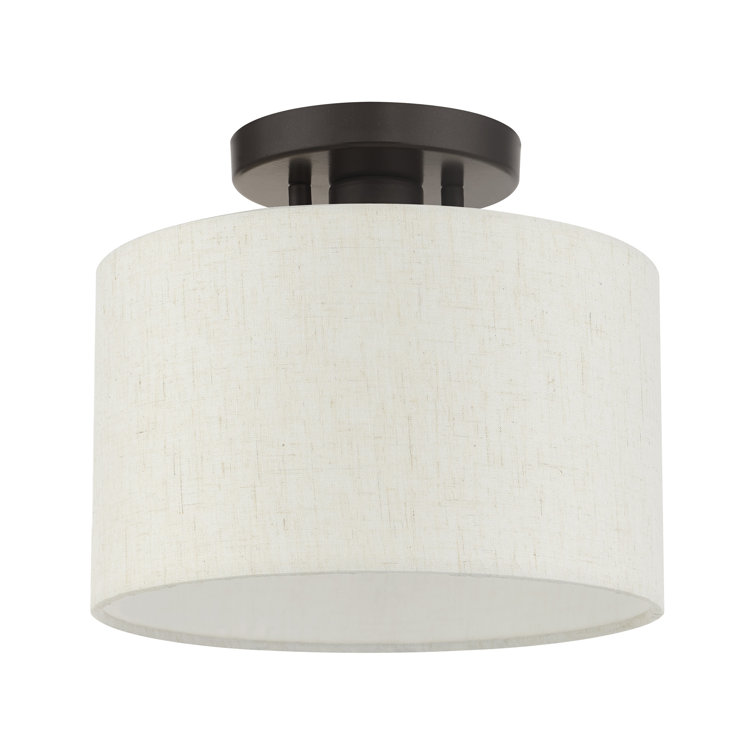 Meadow English Bronze LED Semi-Flush Drum Light
