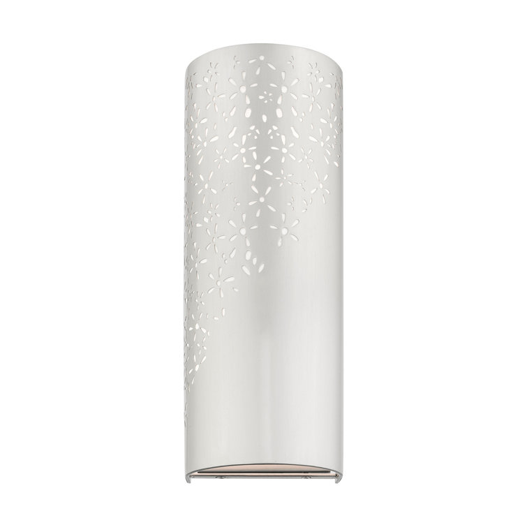 Noria Brushed Nickel 2-Light ADA Compliant Sconce with Off-White Linen Shade