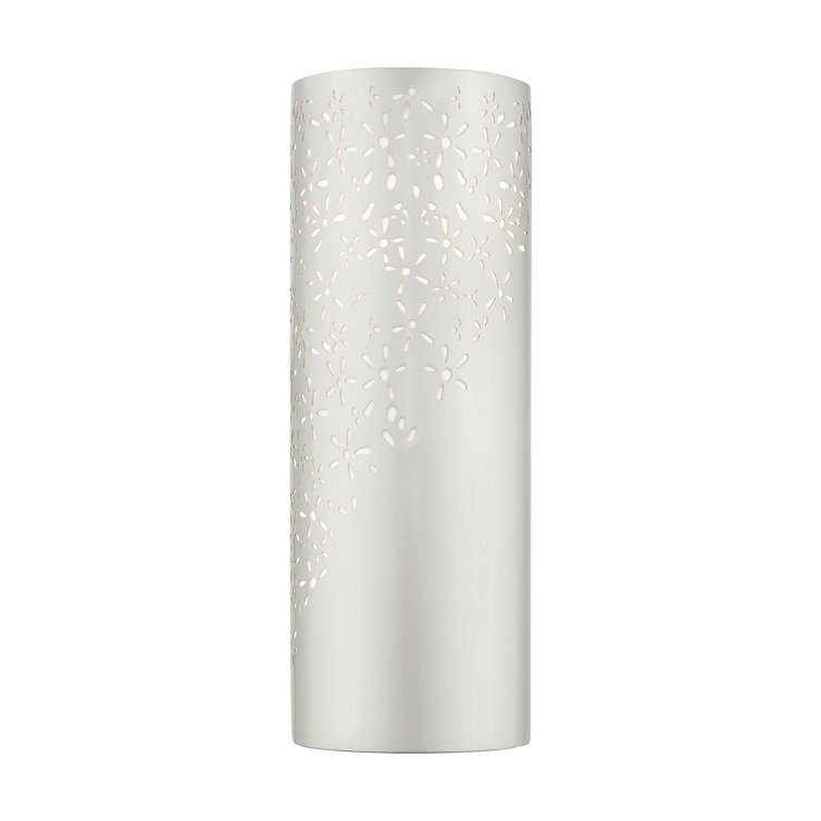 Noria Brushed Nickel 2-Light ADA Compliant Sconce with Off-White Linen Shade