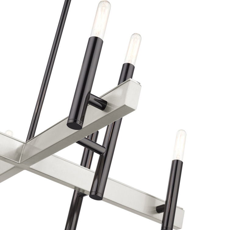 Denmark 8-Light Black Chrome Candelabra Chandelier