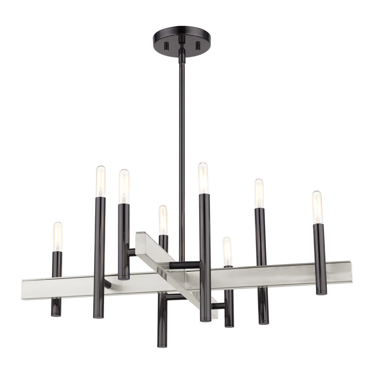 Denmark 8-Light Black Chrome Candelabra Chandelier