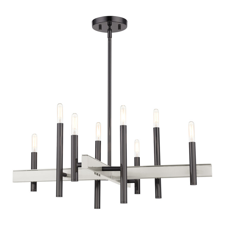 Denmark 8-Light Black Chrome Candelabra Chandelier