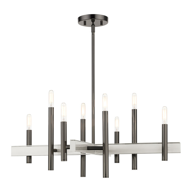 Denmark 8-Light Black Chrome Candelabra Chandelier