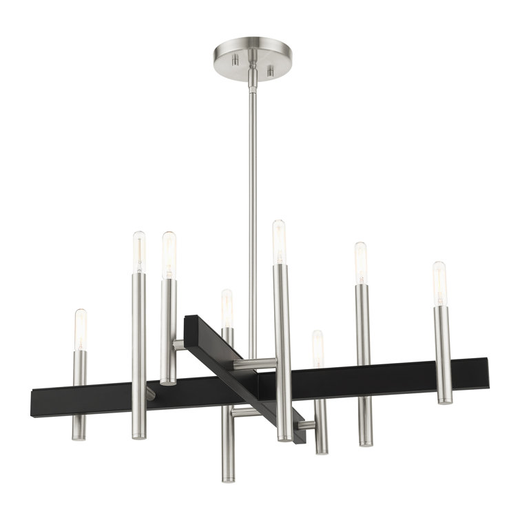 Brushed Nickel 28" 8-Light Candelabra Chandelier