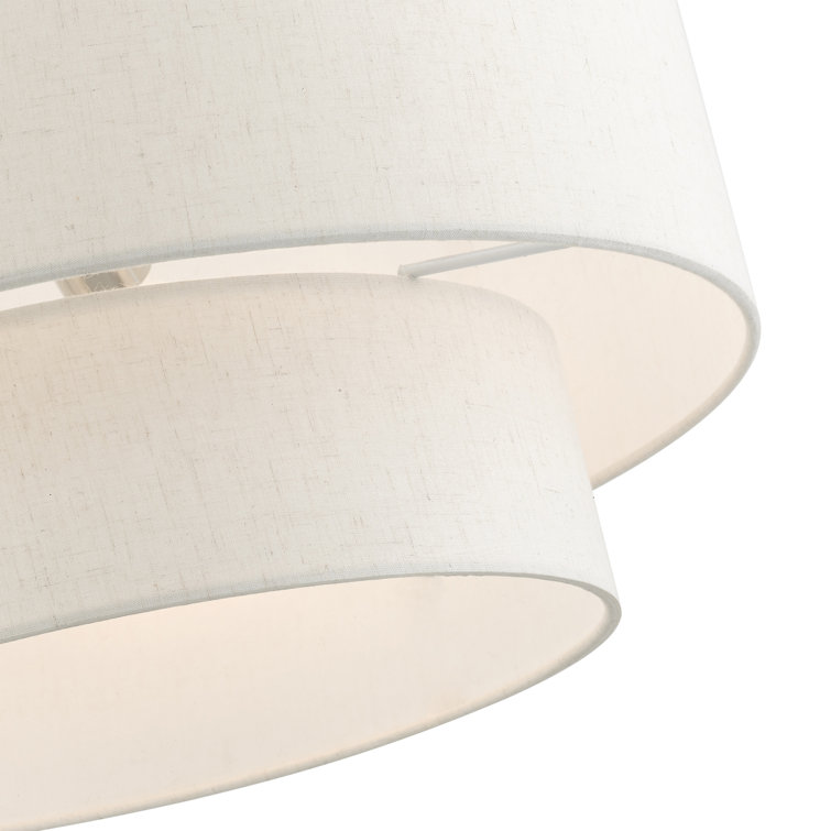 Contemporary Brushed Nickel 3-Light Indoor Drum Pendant