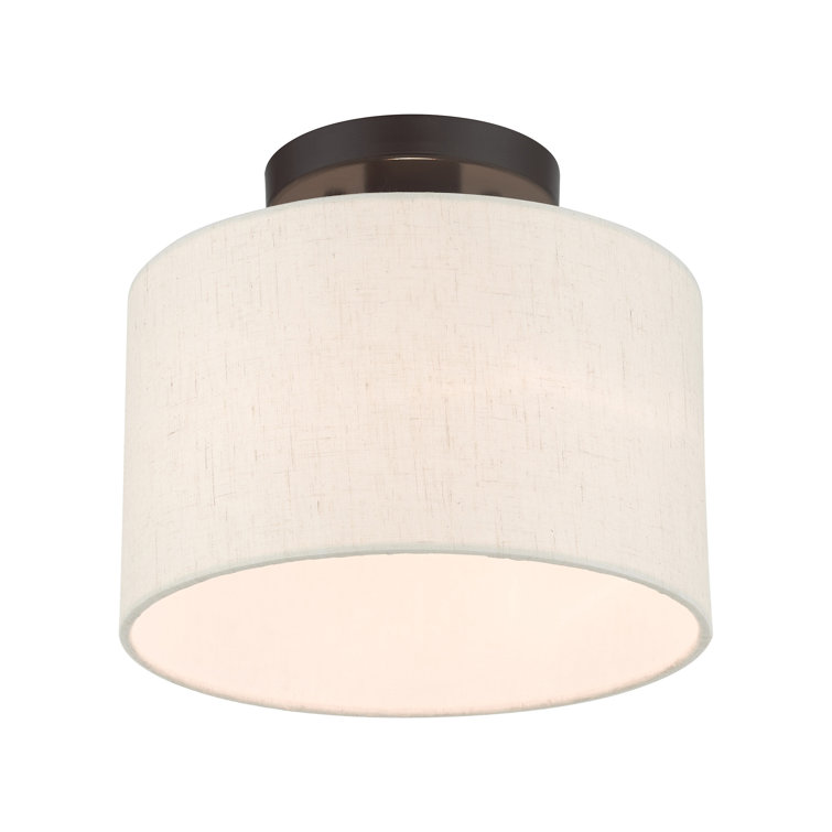 Meadow English Bronze LED Semi-Flush Drum Light