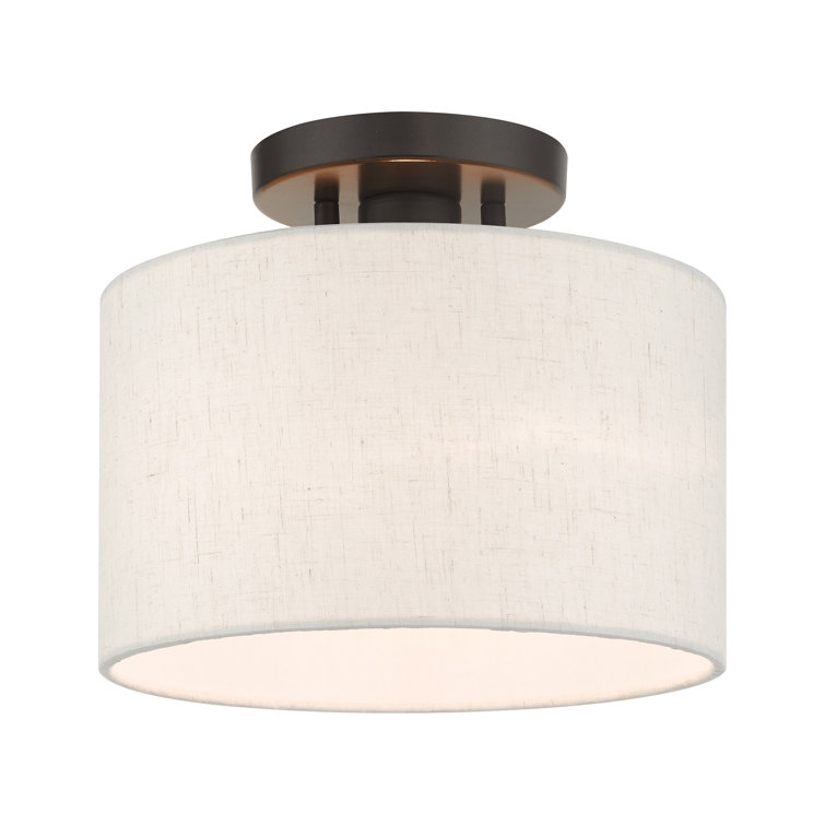 Meadow English Bronze LED Semi-Flush Drum Light