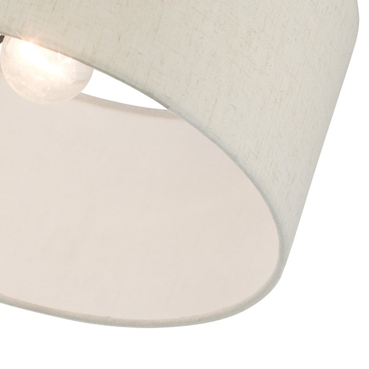 English Bronze Drum Shade Semi Flush Mount Light