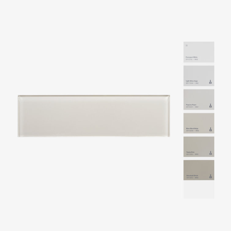 Ivory Polished Glass Subway Tile for Walls and Backsplashes