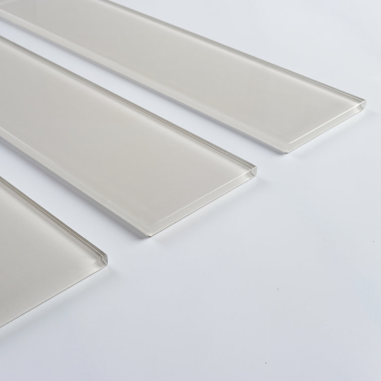 Ivory Polished Glass Subway Tile for Walls and Backsplashes