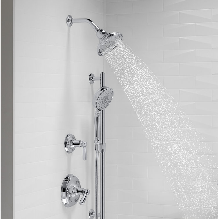 Polished Chrome Multifunction Wall Mounted Showerhead