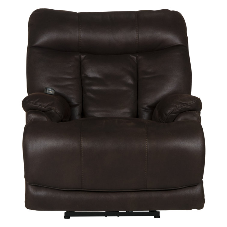 Dark Chocolate Contemporary Power Recliner with Massage & Heat