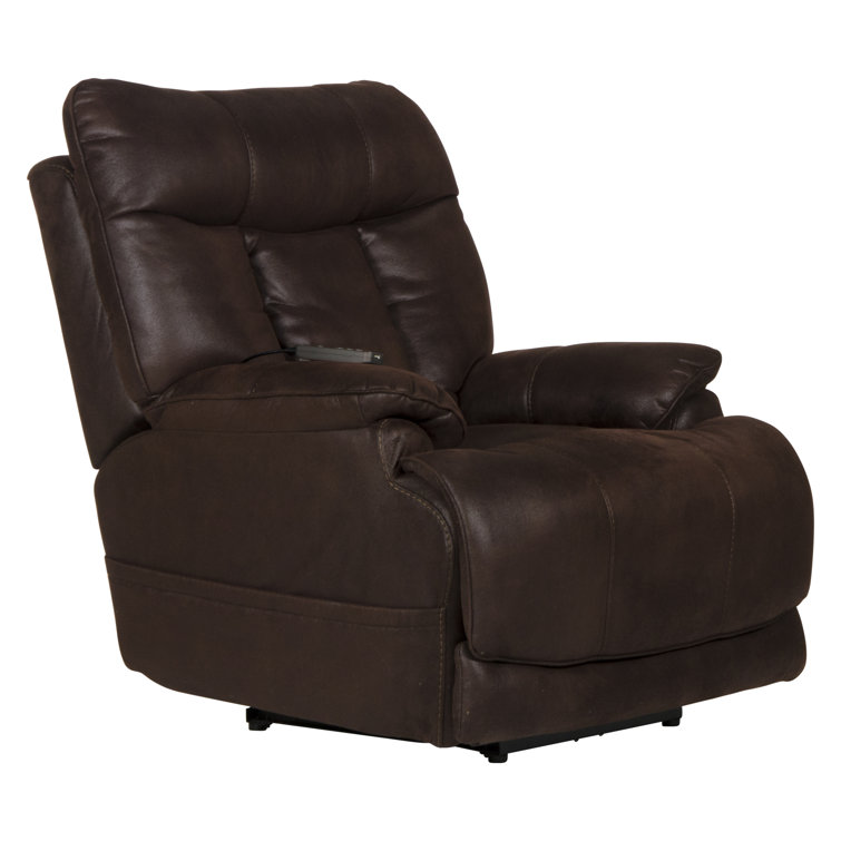 Dark Chocolate Contemporary Power Recliner with Massage & Heat