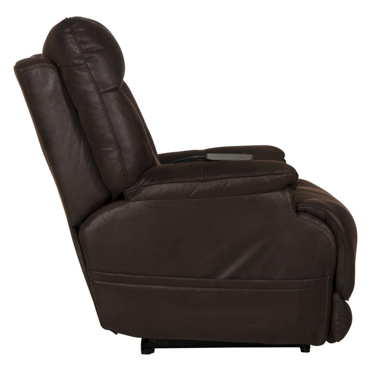 Dark Chocolate Contemporary Power Recliner with Massage & Heat