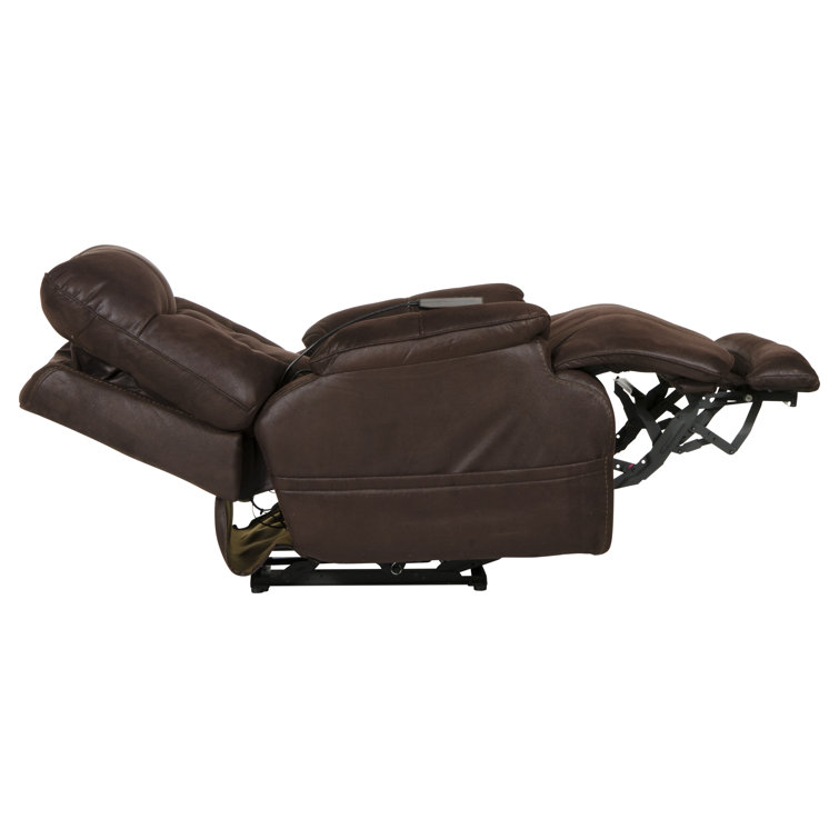 Dark Chocolate Contemporary Power Recliner with Massage & Heat