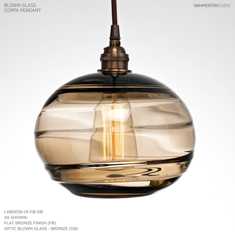 Optic Bronze Glass Drum Pendant Light