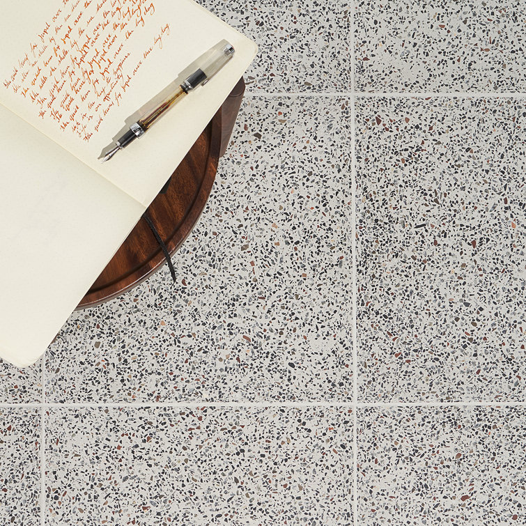 Tarboro Beige Polished Terrazzo 16" Square Floor and Wall Tile