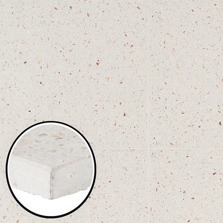 Raleigh Ivory 16x16 Polished Terrazzo Floor and Wall Tile
