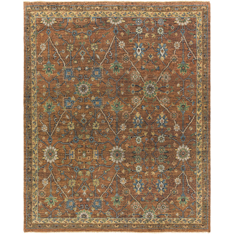 Hand-Knotted Black Wool Rectangular Area Rug