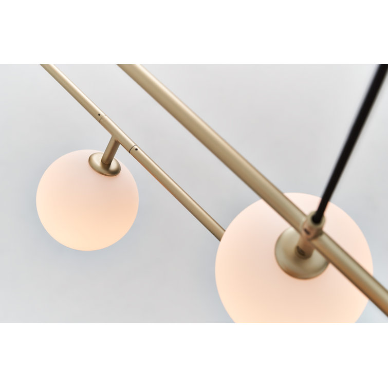 Amaia Champagne Gold Glass 4-Light Pendant with Opal Accents