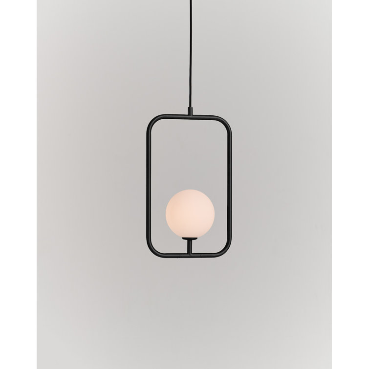 Sircle Matte Black LED Glass Globe Pendant Light