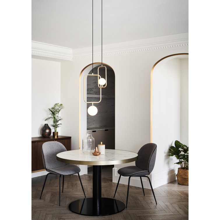 Champagne Gold Glass Globe Pendant Light, 11.8" H