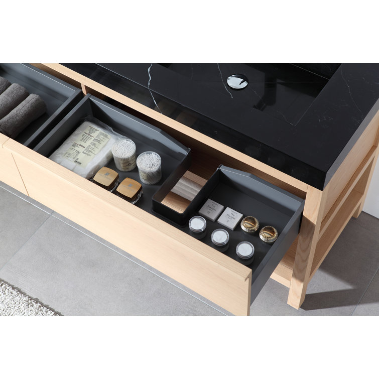 Ariane Whitewash Oak 72'' Double Freestanding Bathroom Vanity